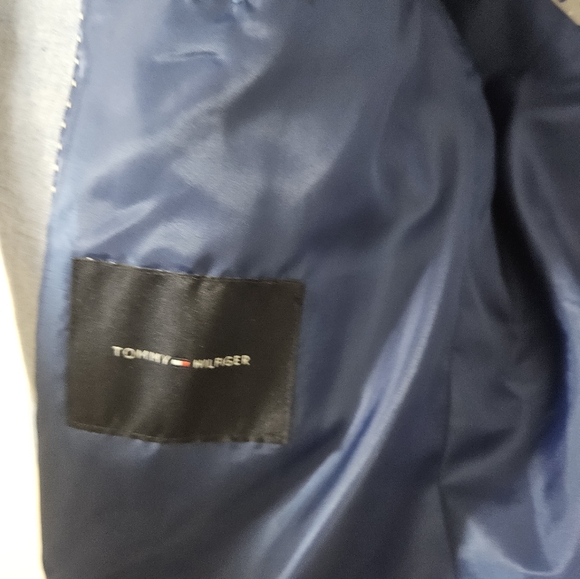 Tommy Hilfiger Blue sport coat designer light blue patterned lining 42s - Picture 2 of 9